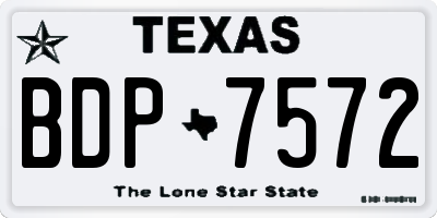 TX license plate BDP7572