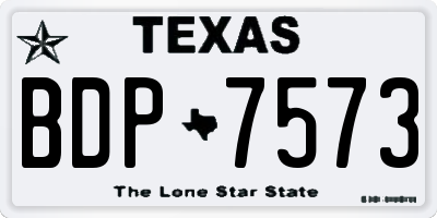 TX license plate BDP7573