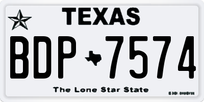 TX license plate BDP7574