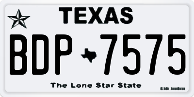 TX license plate BDP7575