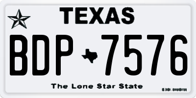 TX license plate BDP7576