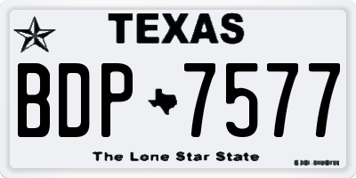 TX license plate BDP7577