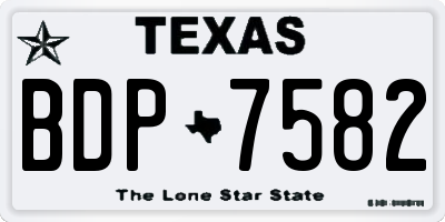TX license plate BDP7582