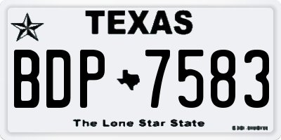 TX license plate BDP7583