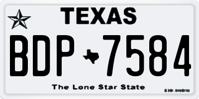 TX license plate BDP7584
