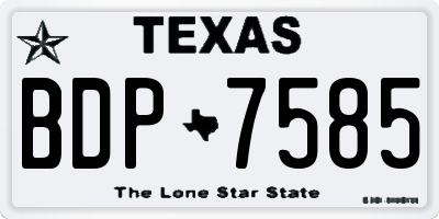 TX license plate BDP7585