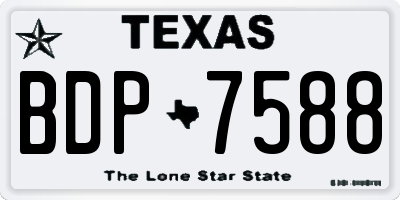 TX license plate BDP7588