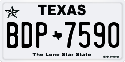TX license plate BDP7590