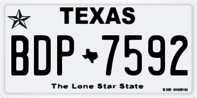 TX license plate BDP7592