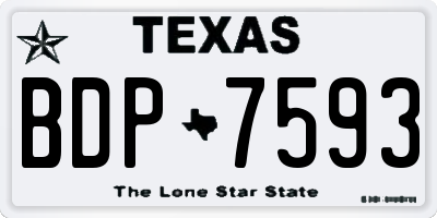 TX license plate BDP7593