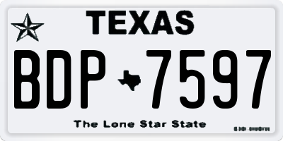 TX license plate BDP7597