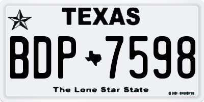 TX license plate BDP7598
