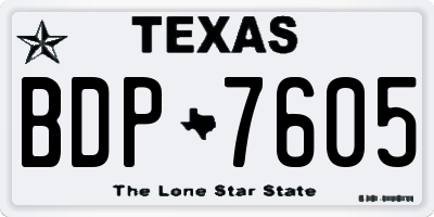 TX license plate BDP7605