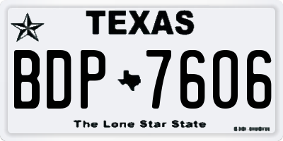 TX license plate BDP7606