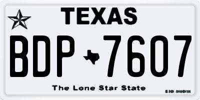 TX license plate BDP7607