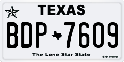 TX license plate BDP7609