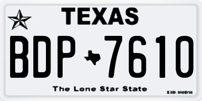 TX license plate BDP7610
