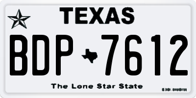 TX license plate BDP7612