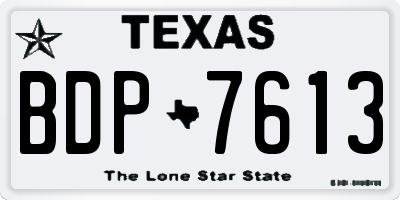 TX license plate BDP7613