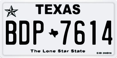 TX license plate BDP7614