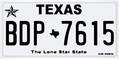 TX license plate BDP7615