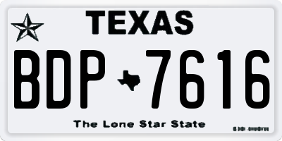 TX license plate BDP7616