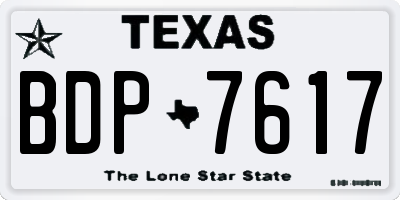 TX license plate BDP7617