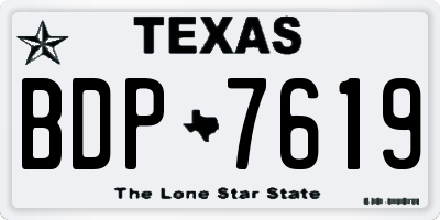 TX license plate BDP7619