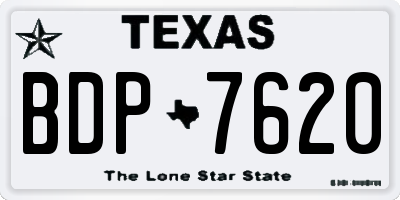 TX license plate BDP7620