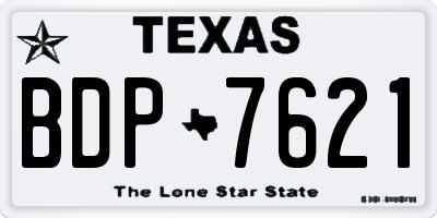TX license plate BDP7621