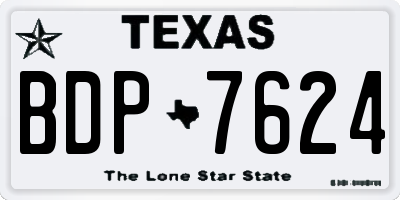 TX license plate BDP7624
