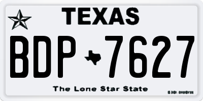 TX license plate BDP7627