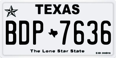 TX license plate BDP7636