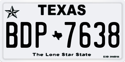 TX license plate BDP7638