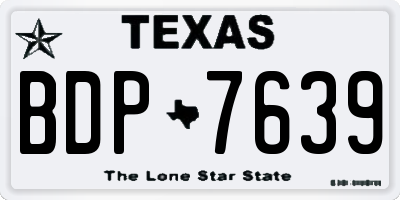 TX license plate BDP7639