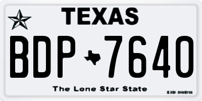 TX license plate BDP7640
