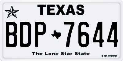TX license plate BDP7644