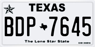 TX license plate BDP7645