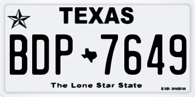 TX license plate BDP7649