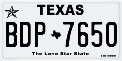 TX license plate BDP7650
