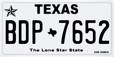 TX license plate BDP7652