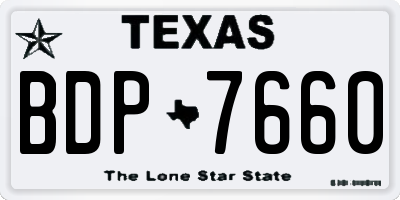 TX license plate BDP7660