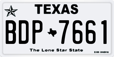 TX license plate BDP7661