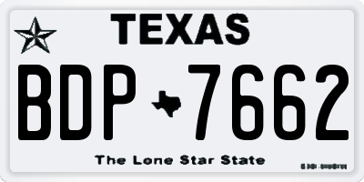 TX license plate BDP7662