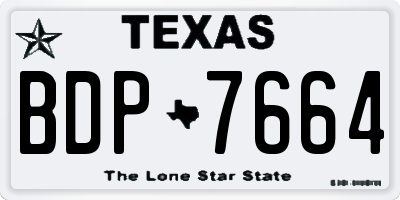 TX license plate BDP7664