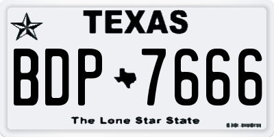 TX license plate BDP7666