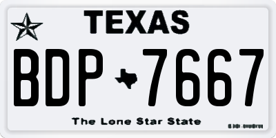 TX license plate BDP7667
