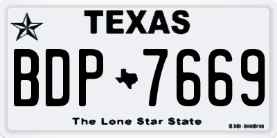 TX license plate BDP7669