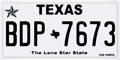 TX license plate BDP7673