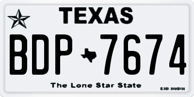 TX license plate BDP7674
